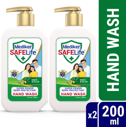 Mediker SafeLife Hand Wash Pump Combo Pack (200ml X 2pcs)