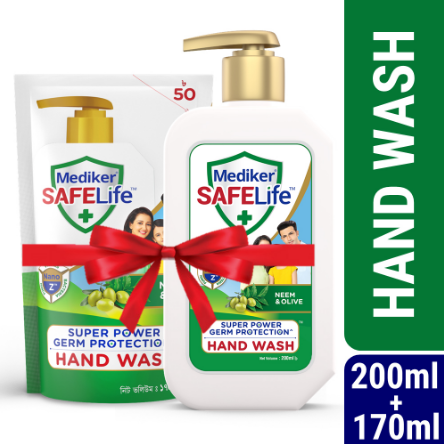 Mediker Safelife Combo Pack 370ml (Pump + Refill)